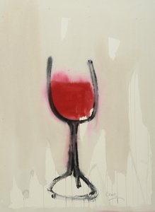 Claret, 2016 (acuarela sobre papel) de Michael G. Clark