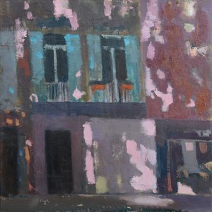 Sombras en un muro, Provenza, 2015 (óleo sobre lino) de Michael G. Clark