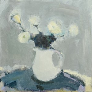 Tablero con flores, 2016 (óleo sobre lino) de Michael G. Clark