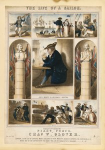La vida de un marinero, c.1860 (litografía coloreada) de Michael Hanhart