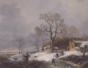 Escena de invierno holandesa de Michael Matthews