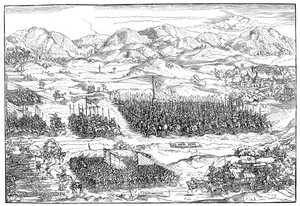 Mercenarios alemanes en marcha de Michael Ostendorfer