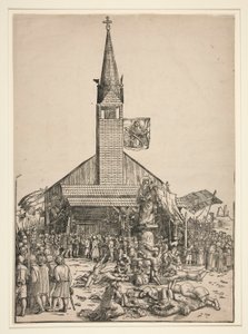 La peregrinación a la iglesia de la Virgen Bella en Ratisbona de Michael Ostendorfer