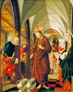 Bodas de Caná, panel de Historias de Cristo, retablo de San Wolfgang