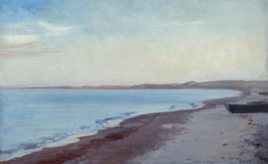 M.P. Ancher, en la playa de Skagen de Michael Peter Ancher