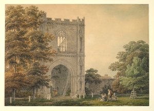 Puerta en ruinas en la Abadía, Bury St Edmunds, 1788-1801 de Michael Rooker
