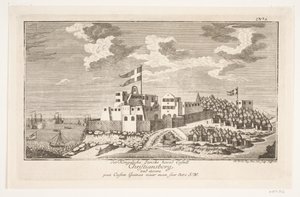 Christiansborg en la costa de Guinea, visto desde el suroeste de Michael Rössler