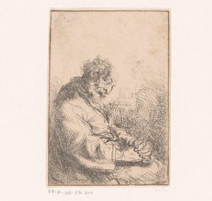 Viejo durmiente en una silla de Michael Willmann (attributed to)