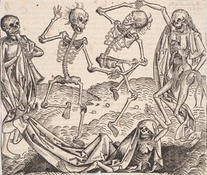 Danza de la Muerte del Crónica del Mundo de Schedel de Michael Wolgemut