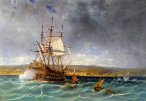 El veterano entrando al puerto de Concarneau (detalle) de Michel Bouquet