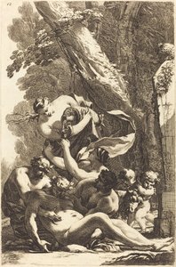 Silenus Ebrio Sostenido por Dos Faunos de Michel Dorigny