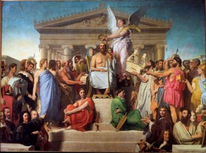 Apoteosis de Homero (Pintura, c.1854) de Michel Dumas