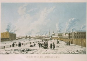 El puente Semyonovsky en San Petersburgo, 1813 de Michel Francois Damam Demartrait