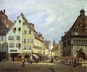 Place du Marche-aux-Fruits, Colmar, 1875 de Michel Hertrich