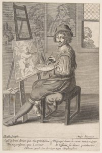 Pintor en un caballete, 1620-67 de Michel Lasne