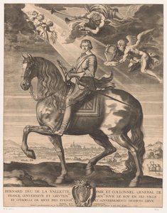 Retrato ecuestre de Bernard de Foix de la Valette, duque de Epernon de Michel Lasne