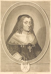 Ana de Austria de Michel Lasne after Jean Nocret