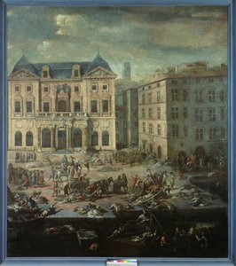 Vista del Ayuntamiento de Marsella durante la Plaga de 1720 de Michel Serre