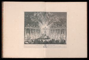Diseño de la iluminación y fuegos artificiales dedicados a Su Gracia el Delfín en Meudon, 3 de septiembre de 1735 de Michel de Bonneval