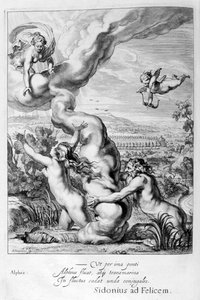 Arethusa perseguida por Alfeo y convertida en fuente, 1655