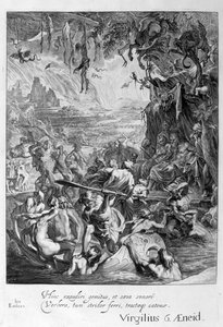 Escena del infierno, 1655 de Michel de Marolles