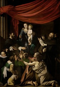 Madonna del Rosario de Michelangelo Merisi Caravaggio