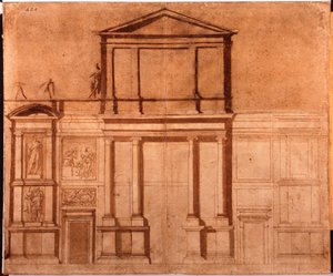 Dibujo de la fachada de San Lorenzo de Michelangelo (after) Buonarroti