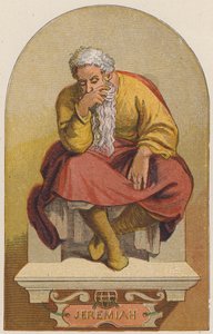 Jeremías (litografía en color) de Michelangelo (after) Buonarroti