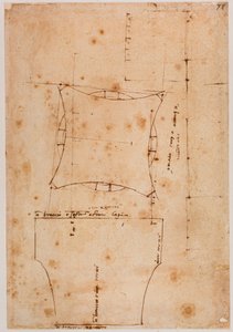 Planta y alzado de la capital, siglo XVI (dibujo) de Michelangelo (after) Buonarroti