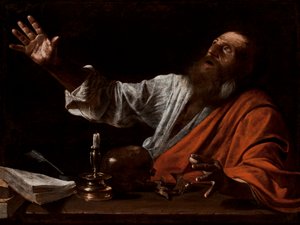 La visión de San Jerónimo de Michelangelo (follower of) Caravaggio