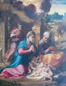 La natividad y la anunciación a los pastores de Michelangelo Anselmi