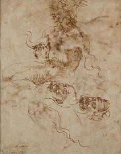 Una figura que se asemeja a un Tritón, c. 1490-1560 de Michelangelo Buonarroti