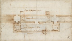 Diseño para una cámara de reliquias, c. 1490-1560 de Michelangelo Buonarroti