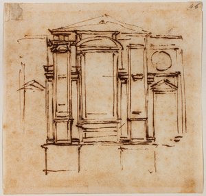 Diseño de las tumbas murales de los papas Médicis en el coro de San Lorenzo de Michelangelo Buonarroti