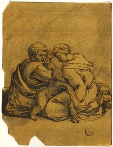 Grupo Familiar: Ozías, rey de Judá, amamantado por su madre de Michelangelo Buonarroti