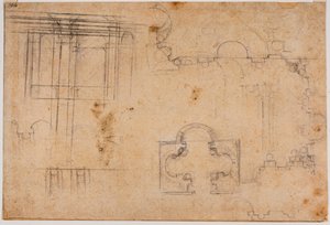 Planta y alzados arquitectónicos de la Capilla Sforza de Michelangelo Buonarroti