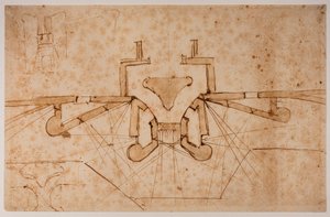 Diseño de fortificación para una pasarela de Michelangelo Buonarroti