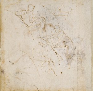 Cuatro estudios de figuras, c1490-1560 de Michelangelo Buonarroti