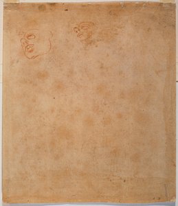 Estudio de la cabeza para la Sixtina Jonás de Michelangelo Buonarroti