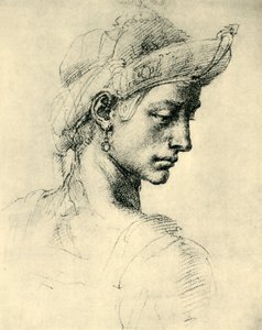Cabeza ideal, 1520-1525, 1943 de Michelangelo Buonarroti