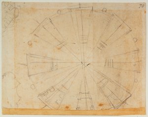 Plano de las linternas de la nueva Sacristía de Michelangelo Buonarroti