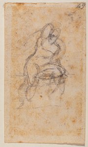 Estudio de desnudo para la Capilla Sixtina de Michelangelo Buonarroti
