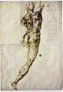 Desnudo de espaldas, c. 1504 de Michelangelo Buonarroti