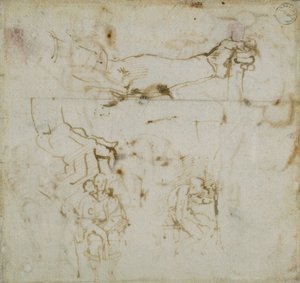 Página de un cuaderno de bocetos de Michelangelo Buonarroti