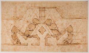 Plano de fortificación de una puerta de Michelangelo Buonarroti