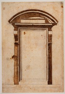 Estudio del portal de la Biblioteca Laurentian de Michelangelo Buonarroti