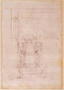 Dibujo preparatorio para la tumba del Papa Julio II de Michelangelo Buonarroti