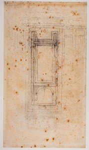 Proyecto de ventana y estudios para la Recepción Laurenciana, siglo XVI (dibujo) de Michelangelo Buonarroti