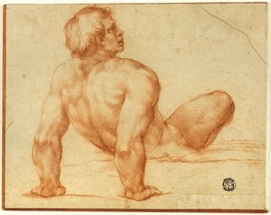 Desnudo masculino sentado de Michelangelo Buonarroti