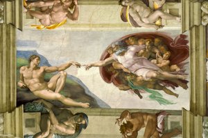 Techo de la Capilla Sixtina (1508-12): Creación de Adán de Michelangelo Buonarroti